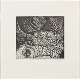 Artist: b'Gittoes, George.' | Title: b'The green lounge.' | Date: 1971 | Technique: b'etching, printed in black ink, from one plate'