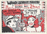 Artist: Bell and Harper. | Title: Wood Street Theatre: double bill. | Date: 1982 | Technique: screenprint, printed in colour, from multiple stencils