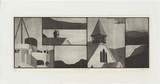 Artist: Mitchell, Derek. | Title: Six views of Lyttelton | Date: 1968 | Technique: aquatint, printed in black ink, from one plate