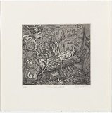 Artist: Gittoes, George. | Title: The telephone. | Date: 1971 | Technique: etching, printed in black ink, from one plate