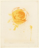 Artist: b'MACQUEEN, Mary' | Title: b'Solaris I' | Date: 1969 | Technique: b'lithograph, printed in colour, from two plates in yellow and orange ink' | Copyright: b'Courtesy Paulette Calhoun, for the estate of Mary Macqueen'