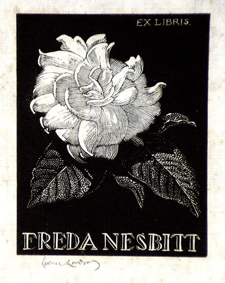 Artist: b'LINDSAY, Lionel' | Title: b'Book plate: Freda Nesbitt' | Date: 1940 | Technique: b'wood-engraving, printed in black ink, from one block' | Copyright: b'Courtesy of the National Library of Australia'