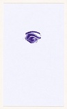 Title: b'not titled [purple stamp of eye]' | Date: 2007 | Technique: b'hand-stamped postcard'