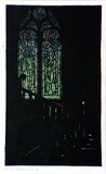 Artist: Spowers, Ethel. | Title: The Staircase window | Date: c.1925 | Technique: woodcut, printed in colour, from one block
