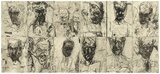 Artist: b'PARR, Mike' | Title: b'12 untitled self-portraits (set II).' | Date: 1990 | Technique: b'drypoint, printed in black ink, from one copper plate'