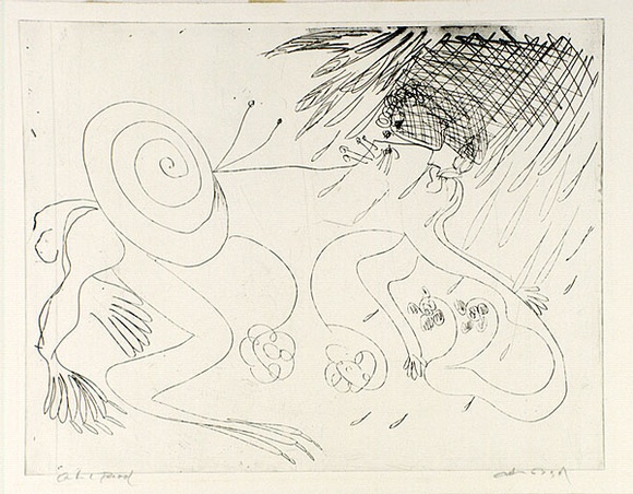 Artist: b'BOYD, Arthur' | Title: b'Nebuchadnezzar with a snail on his back.' | Date: (1968-69) | Technique: b'etching, printed in black ink, from one plate' | Copyright: b'Reproduced with permission of Bundanon Trust'