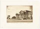Artist: b'PLATT, Austin' | Title: b'NSW Public Library, Sydney' | Date: 1945 | Technique: b'etching, printed in black ink, from one plate'