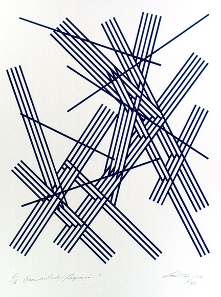 Artist: b'Croston, Doug' | Title: b'Accidental sequence 1.' | Date: 1978, February | Technique: b'screenprint, printed in blue ink, from one stencil' | Copyright: b'Courtesy of the artist'