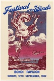 Artist: Debenham, Pam. | Title: Festival of the winds. Bondi Pavillion, 1982. | Date: 1982, September | Technique: screenprint, printed in colour, from three stencils