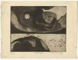 Artist: Cilento, Margaret. | Title: Moonscape. | Date: 1949 | Technique: etching, aquatint, printed in black ink with plate-tone, from one  plate