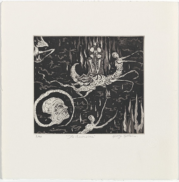 Artist: b'Gittoes, George.' | Title: b'The ascension.' | Date: 1971 | Technique: b'etching, printed in black ink, from one plate'