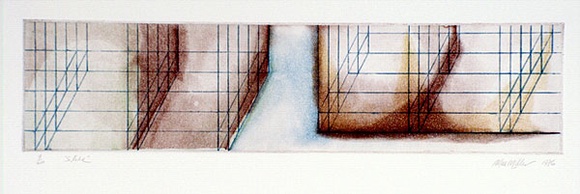 Artist: b'Miller, Max.' | Title: b'Slide' | Date: 1976 | Technique: b'aquatint and drypoint, printed in colour'