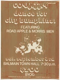 Artist: UNKNOWN | Title: Country dance for city bumpkins featuring Road Apple & Morris Men. | Date: 1977 | Technique: screenprint, printed in brown ink, from one stencils