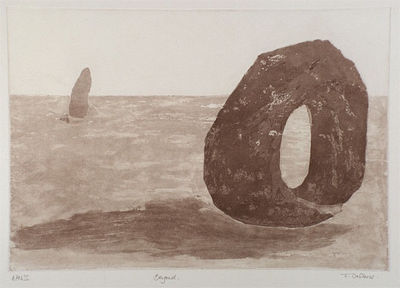 Artist: b'Defteros, June.' | Title: b'Beyond' | Date: 1994 | Technique: b'etching and aquatint, printed in brown ink, from one plate'