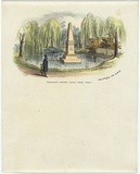 Artist: b'GILL, S.T.' | Title: bCunningham's monument, botanic gardens, Sydney. | Date: c.1855 | Technique: b'lithograph, printed in black ink, from one stone; hand-coloured'