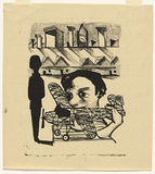 Artist: Blackman, Charles. | Title: Boy with model aeroplane. | Date: 1953 | Technique: lithograph, printed in black ink, from one plate