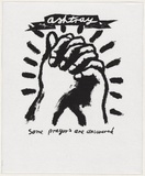 Artist: WORSTEAD, Paul | Title: Some prayers are answered | Date: 1983 | Technique: screenprint, printed in black ink, from one stencil; hand-coloured | Copyright: This work appears on screen courtesy of the artist