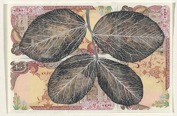 Artist: b'HALL, Fiona' | Title: b'Vicia faba - Broad bean (Iranian currency)' | Date: 2000 - 2002 | Technique: b'gouache' | Copyright: b'\xc2\xa9 Fiona Hall'