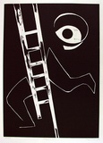 Artist: b'King, Inge.' | Title: b'Stepping out' | Date: 1999, July | Technique: b'linocut, printed in black ink, from one block'