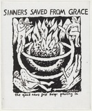 Artist: b'WORSTEAD, Paul' | Title: b'Sinners saved from Grace' | Date: 1992 | Technique: b'screenprint, printed in black ink, from one stencil' | Copyright: b'This work appears on screen courtesy of the artist'