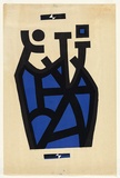 Artist: Stein, Guenter. | Title: Blue city | Date: 1955 | Technique: linocut, printed in colour, from two blocks | Copyright: © Bill Stevens (name changed by deed poll in 1958)