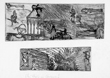 Artist: b'SHEARER, Mitzi' | Title: b'Oh, what a circus!' | Date: 1980-87 | Technique: b'etching, drypoint, printed in black ink with plate-tone, from two  plates, hand-coloured'