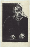 Artist: b'AMOR, Rick' | Title: b'John Perceval.' | Date: 1989 | Technique: b'woodcut, printed in black ink, from one block' | Copyright: b'Image reproduced courtesy the artist and Niagara Galleries, Melbourne'