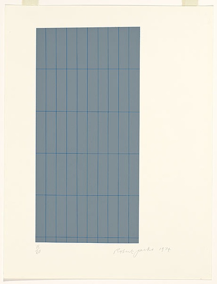 Artist: b'JACKS, Robert' | Title: b'Blue grid' | Date: 1974 | Technique: b'screenprint, printed in colour, from multiple stencils'