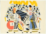 Artist: Lanceley, Colin. | Title: Wind and percussion | Date: 1994 | Technique: lithograph, printed in colour, from four plates | Copyright: © Colin Lanceley. Licensed by VISCOPY, Australia
