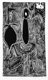 Artist: b'Warapiri.' | Title: b'Birdman' | Date: 1986 | Technique: b'linocut, printed in black ink, from one block'