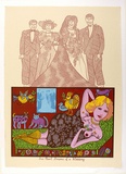 Artist: b'HANRAHAN, Barbara' | Title: b'Iris Pearl dreams of a wedding' | Date: 1977 | Technique: b'screenprint, printed in colour, from nine stencils'