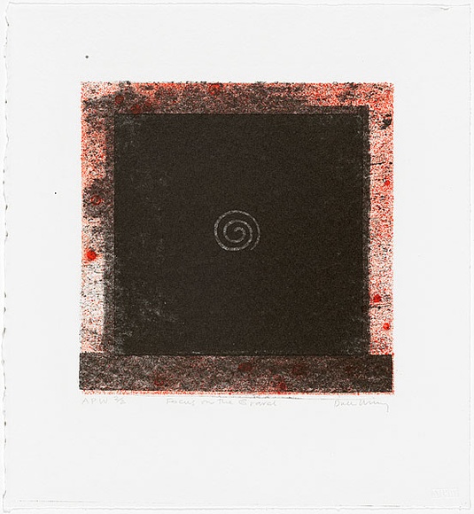 Artist: b'Hickey, Dale.' | Title: b'Focus on the gravel' | Date: 1993 | Technique: b'lithograph, printed in black and red ink, from two stones'