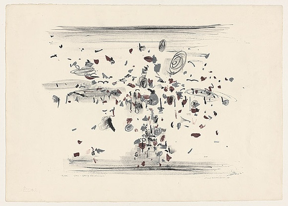 Artist: b'WILLIAMS, Fred' | Title: b'You Yangs landscape' | Date: 1963 | Technique: b'lithograph, printed in colour, from three zinc plates' | Copyright: b'\xc2\xa9 Fred Williams Estate'