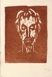 Artist: b'Bell, George..' | Title: b'(Bearded man) [recto; verso].' | Technique: b'linocut, printed in black ink, from one block'
