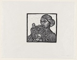 Artist: b'Groblicka, Lidia.' | Title: b'Mother' | Date: 1958 | Technique: b'woodcut, printed in black ink, from one block'