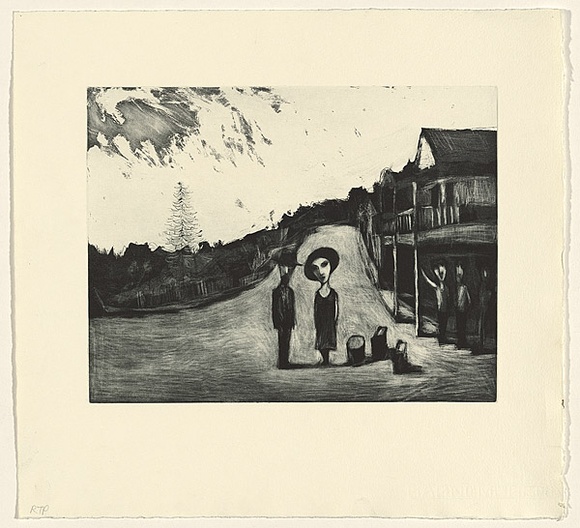 Artist: b'Shead, Garry.' | Title: b'Thirroul' | Date: 1994-95 | Technique: b'etching and aquatint, printed in black ink, from one plate' | Copyright: b'\xc2\xa9 Garry Shead'