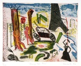 Artist: Fransella, Graham. | Title: Driving thro' Paris. | Date: 1984 | Technique: etching, aquatint and roulette printed in colour | Copyright: Courtesy of the artist