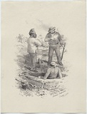 Artist: b'GILL, S.T.' | Title: b'License inspected, Forrest Creek.' | Date: 1852 | Technique: b'lithograph, printed in black ink, from one stone'