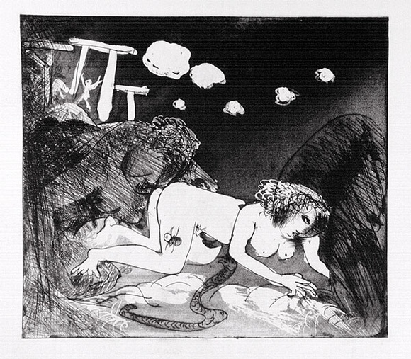 Artist: b'BOYD, Arthur' | Title: b'Lysistrata they are all deserting..' | Date: (1970) | Technique: b'etching and aquatint, printed in black ink, from one plate' | Copyright: b'Reproduced with permission of Bundanon Trust'