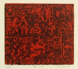 Artist: b'Allen, Joyce.' | Title: b'Torment.' | Date: 1964 | Technique: b'etching, printed in colour, from two plates'