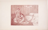 Artist: b'Conder, Charles.' | Title: b'Paquita and the Marquise de San-Real' | Date: 1895 | Technique: b'wood-engraving, printed in sepia, from one block'