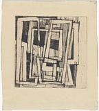 Artist: MADDOCK, Bea | Title: Woven forms | Date: 1959 | Technique: drypoint and etching, printed in black ink, from one copper plate