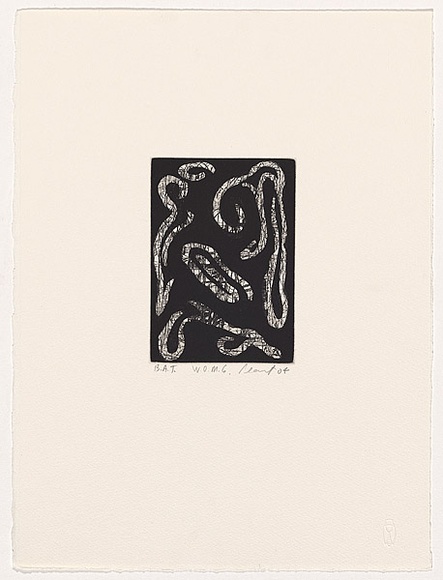 Artist: Peart, John. | Title: W.O.M.G. | Date: 2004 | Technique: etching and aquatint, printed in black ink, from one plate