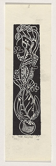 Artist: b'Timothy, John.' | Title: b'Time keeper' | Date: 2005 | Technique: b'woodcut, printed in black ink, from one block'