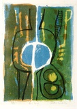 Artist: b'WICKS, Arthur' | Title: b'Bus stop' | Date: 1967 | Technique: b'lithograph, printed in colour, from multiple stones [or plates]'