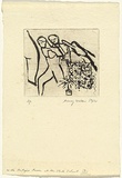 Artist: b'WALKER, Murray' | Title: b'In the antique room at the Slade School (b)' | Date: 1962 | Technique: b'etching and sugarlift aquatint, printed in black ink, from one plate'