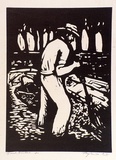 Artist: Taylor, John H. | Title: Spanish gardener | Date: 1973 | Technique: linocut, printed in black ink, from one block