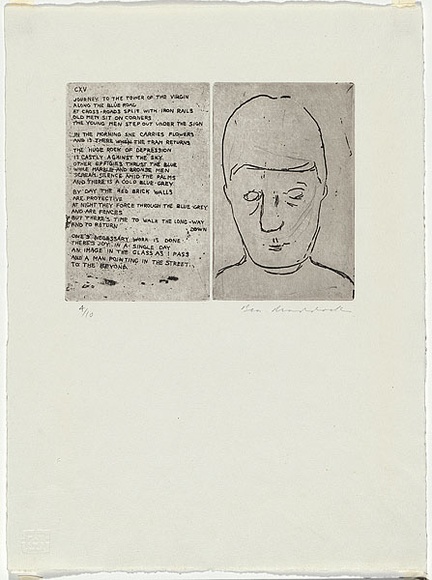 Artist: b'MADDOCK, Bea' | Title: b'CXV' | Date: (1966-67) | Technique: b'etching, printed in black ink, from two abutted zinc plates'