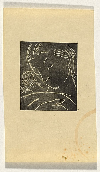 Artist: b'Bell, George..' | Title: b'(Mother and child).' | Technique: b'linocut, printed in black ink, from one block'