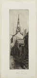 Artist: SHIRLOW, John | Title: A Bye-way,  Flinders Lane | Date: 1896 | Technique: etching, printed in black ink with plate-tone, from one copper plate